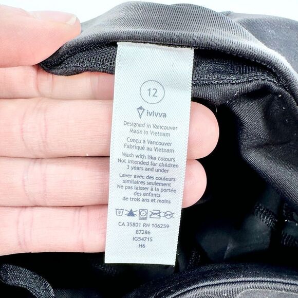 Iviva long stretch sheer panel with pink accent leggings 12 - Picture 9 of 12